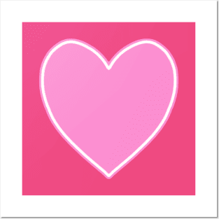 Pink Heart Posters and Art